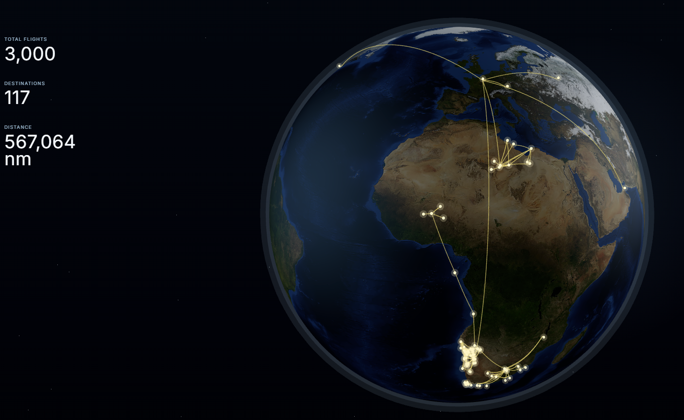 Vektir high definition global route atlas with flights, airports and route lines